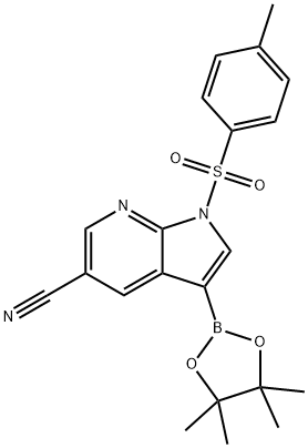 1H-Pyrrolo[2,3-b]pyridine-5-carbonitrile, 1-[(4-methylphenyl)sulfonyl]-3-(4,4,5,5-tetramethyl-1,3,2- Structure