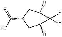 (1R,3s,5S)-rel-6,6-difluorobicyclo[3.1.0]hexane-3-carboxylic acid 구조식 이미지