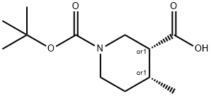 1,3-Piperidinedicarboxylic acid, 4-Methyl-, 1-(1,1-diMethylethyl) ester, (3R,4R)-rel- 구조식 이미지