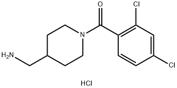 [1-(2,4-dichlorobenzoyl)piperidin-4-yl]methanamine hydrochloride Structure