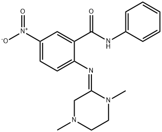 (E)-2-((1,4-dimethylpiperazin-2-ylidene)-amino)-5-nitro-N-phenylbenzamide(WXC09160) 구조식 이미지