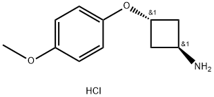 CyclobutanaMine, 3-(4-Methoxyphenoxy)-, hydrochloride (1:1), trans- Structure