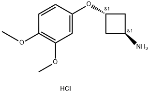 CyclobutanaMine, 3-(3,4-diMethoxyphenoxy)-, hydrochloride (1:1), trans- Structure