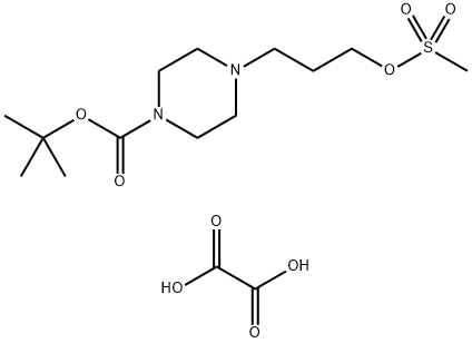 oxalic acid: bis(tert-butyl 4-[3-(methanesulfonyloxy)propyl]piperazine-1-carboxylate) Structure