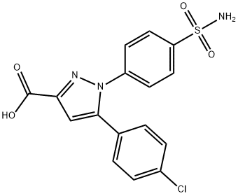 1-[4-(Aminosulfonyl)Phenyl]-5-(4-Chlorophenyl)-1H-Pyrazole-3-Carboxylic Acid(WXC04274) Structure