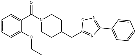 1-(2-ethoxybenzoyl)-4-[(3-phenyl-1,2,4-oxadiazol-5-yl)methyl]piperidine 구조식 이미지