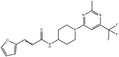 (2E)-3-(furan-2-yl)-N-{1-[2-methyl-6-(trifluoromethyl)pyrimidin-4-yl]piperidin-4-yl}prop-2-enamide Structure