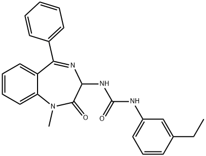 1-(3-ethylphenyl)-3-[(3S)-1-methyl-2-oxo-5-phenyl-2,3-dihydro-1H-1,4-benzodiazepin-3-yl]urea Structure