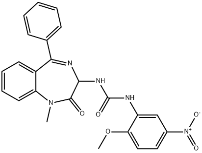 1-(2-methoxy-5-nitrophenyl)-3-[(3S)-1-methyl-2-oxo-5-phenyl-2,3-dihydro-1H-1,4-benzodiazepin-3-yl]urea Structure