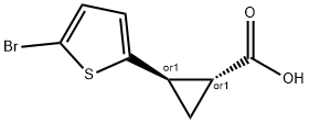 (1S,2S)-rel-2-(5-bromothiophen-2-yl)cyclopropane-1-carboxylic acid Structure