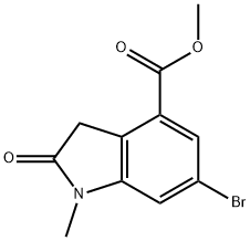 methyl 6‐bromo‐1‐methyl‐2‐oxo‐2,3‐dihydro‐1H‐indole‐4‐carboxylate Structure