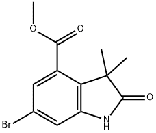 methyl 6‐bromo‐3,3‐dimethyl‐2‐oxo‐2,3‐dihydro‐1h‐indole‐4‐carboxylate 구조식 이미지