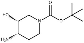 1-piperidinecarboxylic acid, 4-amino-3-hydroxy-, 1,1-dimethylethyl ester, (3r,4s)- Structure