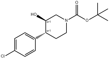 Trans (+/-) Tert-Butyl 4-(4-Chlorophenyl)-3-Hydroxypiperidine-1-Carboxylate Structure