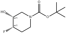 tert-butyl Cis-4-Fluoro-3-hydroxypiperidine-1-carboxylate racemate Structure