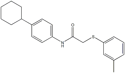 N-(4-cyclohexylphenyl)-2-[(3-methylphenyl)sulfanyl]acetamide 구조식 이미지