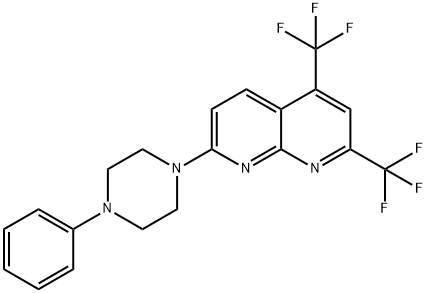 1,8-Naphthyridine,7-(4-phenyl-1-piperazinyl)-2,4-bis(trifluoromethyl)-(9CI) 구조식 이미지