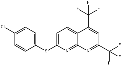 1,8-Naphthyridine,7-[(4-chlorophenyl)thio]-2,4-bis(trifluoromethyl)-(9CI) Structure