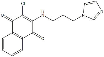2-chloro-3-{[3-(1H-imidazol-1-yl)propyl]amino}-1,4-dihydronaphthalene-1,4-dione 구조식 이미지