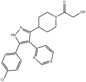 3-[N-(2-Hydroxyacetyl)-4-piperidyl]-4-(4-pyrimidinyl)-5-(4-chlorophenyl)pyrazole Structure