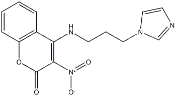 4-{[3-(1H-imidazol-1-yl)propyl]amino}-3-nitro-2H-chromen-2-one 구조식 이미지