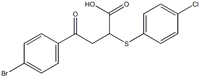 4-(4-bromophenyl)-2-[(4-chlorophenyl)sulfanyl]-4-oxobutanoic acid 구조식 이미지