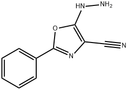 4-Oxazolecarbonitrile,5-hydrazino-2-phenyl-(9CI) Structure