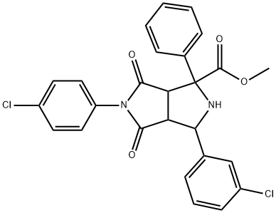 methyl 3-(3-chlorophenyl)-5-(4-chlorophenyl)-4,6-dioxo-1-phenyloctahydropyrrolo[3,4-c]pyrrole-1-carboxylate 구조식 이미지