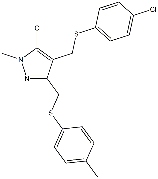 (5-chloro-4-{[(4-chlorophenyl)sulfanyl]methyl}-1-methyl-1H-pyrazol-3-yl)methyl 4-methylphenyl sulfide Structure