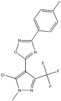 5-[5-chloro-1-methyl-3-(trifluoromethyl)-1H-pyrazol-4-yl]-3-(4-methylphenyl)-1,2,4-oxadiazole 구조식 이미지