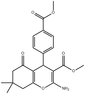 methyl 2-amino-4-[4-(methoxycarbonyl)phenyl]-7,7-dimethyl-5-oxo-5,6,7,8-tetrahydro-4H-chromene-3-carboxylate Structure