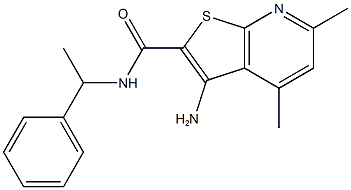3-amino-4,6-dimethyl-N-(1-phenylethyl)thieno[2,3-b]pyridine-2-carboxamide Structure