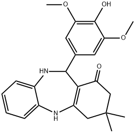 11-(4-hydroxy-3,5-dimethoxyphenyl)-3,3-dimethyl-2,3,4,5,10,11-hexahydro-1H-dibenzo[b,e][1,4]diazepin-1-one 구조식 이미지