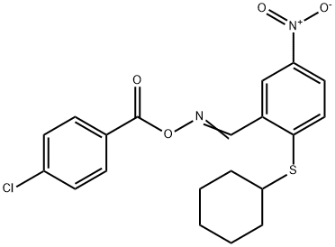(E)-{[2-(cyclohexylsulfanyl)-5-nitrophenyl]methylidene}amino 4-chlorobenzoate Structure