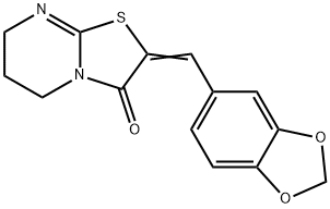 (2E)-2-[(2H-1,3-benzodioxol-5-yl)methylidene]-2H,3H,5H,6H,7H-[1,3]thiazolo[3,2-a]pyrimidin-3-one Structure