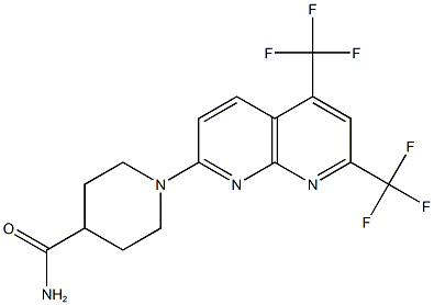 4-Piperidinecarboxamide,1-[5,7-bis(trifluoromethyl)-1,8-naphthyridin-2-yl]-(9CI) 구조식 이미지