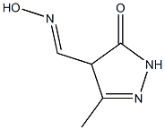1H-Pyrazole-4-carboxaldehyde, 4,5-dihydro-3-methyl-5-oxo-, 4-oxime (9CI) Structure