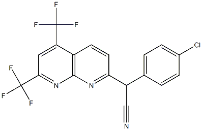 1,8-Naphthyridine-2-acetonitrile,alpha-(4-chlorophenyl)-5,7-bis(trifluoromethyl)-(9CI) 구조식 이미지