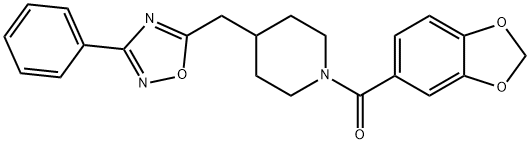 1-(2H-1,3-benzodioxole-5-carbonyl)-4-[(3-phenyl-1,2,4-oxadiazol-5-yl)methyl]piperidine Structure