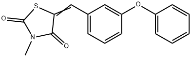 (5Z)-3-methyl-5-[(3-phenoxyphenyl)methylidene]-1,3-thiazolidine-2,4-dione 구조식 이미지