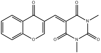 1,3-dimethyl-5-[(4-oxo-4H-chromen-3-yl)methylidene]-1,3-diazinane-2,4,6-trione 구조식 이미지