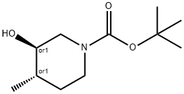 tert-butyl (3R,4S)-rel-3-hydroxy-4-methylpiperidine-1-carboxylate Structure