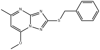 2-(benzylsulfanyl)-5-methyl[1,2,4]triazolo[1,5-a]pyrimidin-7-yl methyl ether Structure
