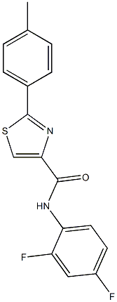 N-(2,4-difluorophenyl)-2-(4-methylphenyl)-1,3-thiazole-4-carboxamide 구조식 이미지