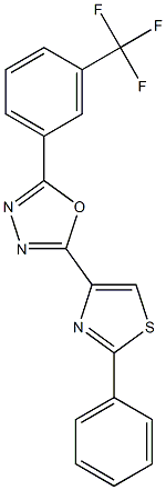 2-(2-phenyl-1,3-thiazol-4-yl)-5-[3-(trifluoromethyl)phenyl]-1,3,4-oxadiazole 구조식 이미지