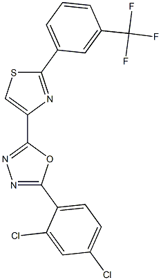 2-(2,4-dichlorophenyl)-5-{2-[3-(trifluoromethyl)phenyl]-1,3-thiazol-4-yl}-1,3,4-oxadiazole Structure