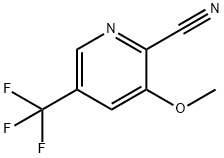3-methoxy-5-(trifluoromethyl)pyridine-2-carbonitrile 구조식 이미지