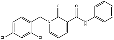 1-[(2,4-dichlorophenyl)methyl]-2-oxo-N-phenyl-1,2-dihydropyridine-3-carboxamide 구조식 이미지