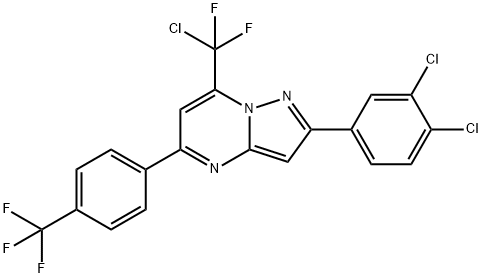 7-[chloro(difluoro)methyl]-2-(3,4-dichlorophenyl)-5-[4-(trifluoromethyl)phenyl]pyrazolo[1,5-a]pyrimidine 구조식 이미지