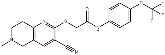 2-[(3-cyano-6-methyl-5,6,7,8-tetrahydro[1,6]naphthyridin-2-yl)sulfanyl]-N-[4-(trifluoromethoxy)phenyl]acetamide Structure